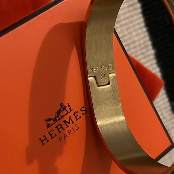 HERMES Clic Clac H Bracelet Black&gold - Picture 11 of 14
